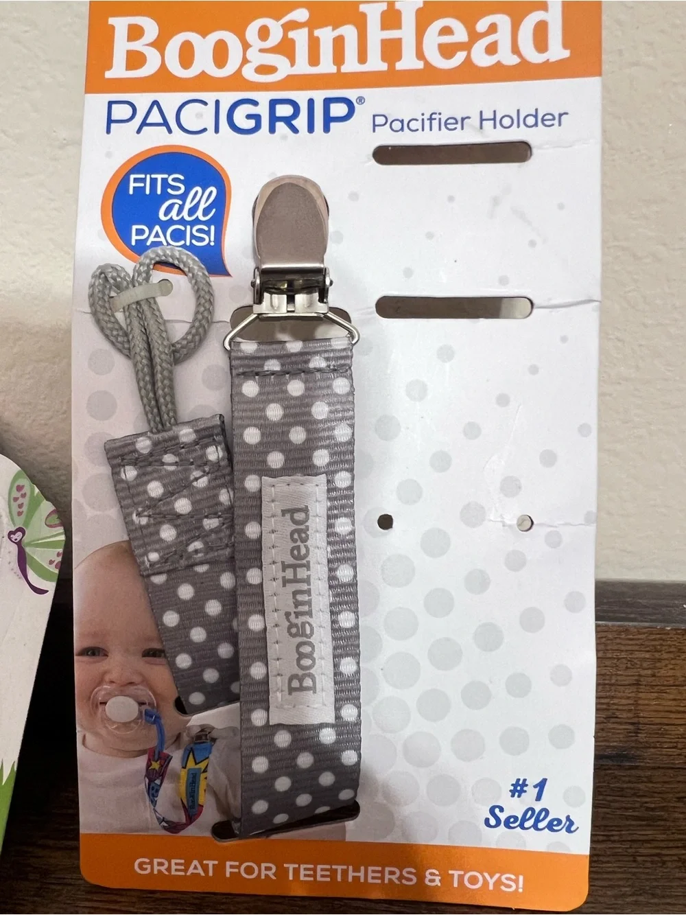 Boogin Head Pacigrip Pacifier Holder For Tethers & Silicone Pacifier’s 2 Pack